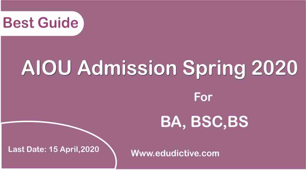 AIOU Admission Ba spring 2020