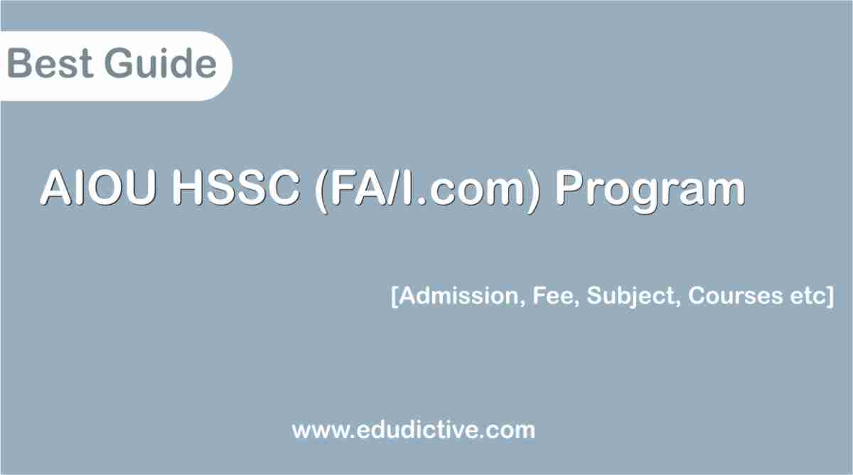 AIOU HSSC Program details, subject
