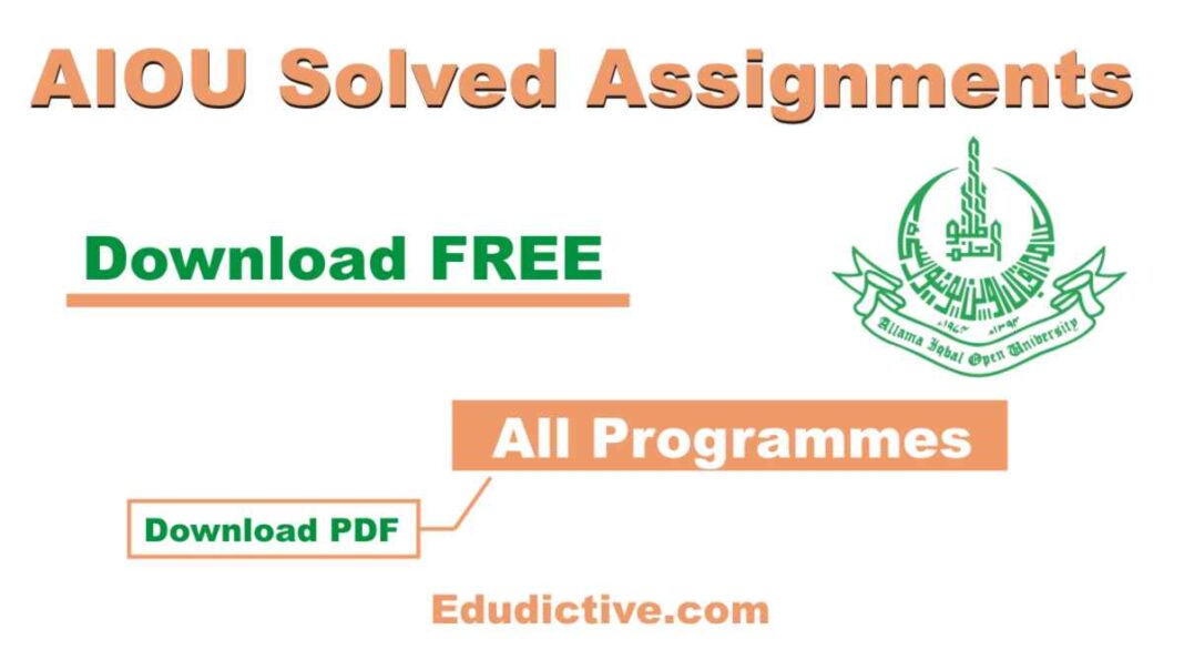 AIOU Solved Assignments for All programs in PDf