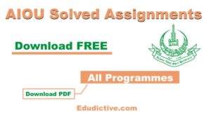 solved assignments of aiou spring 2021