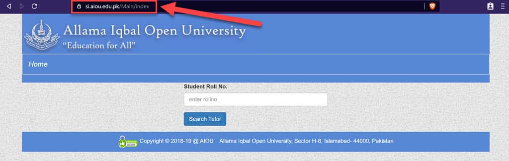 AIOU Tutor Portal